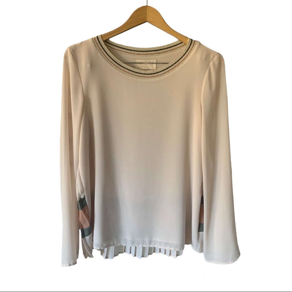 Rare Kaos Jeans Italian Designer blush long sleeve Blouse